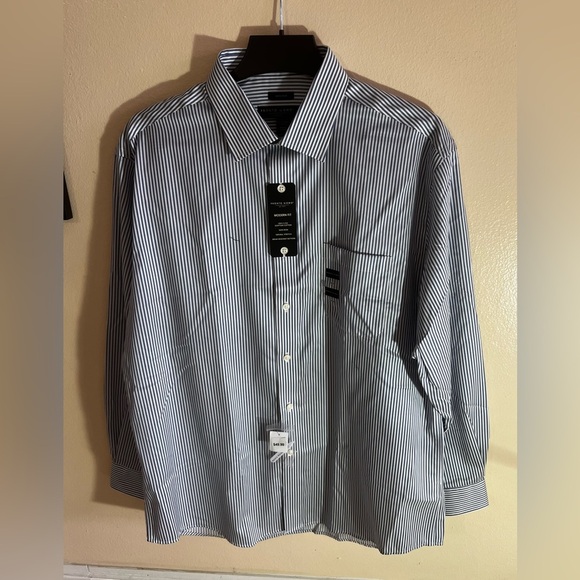 Pronto Uomo Blue Long Sleeve Button Up Shirt Men’s Size 17 or 34/35 - Picture 2 of 14